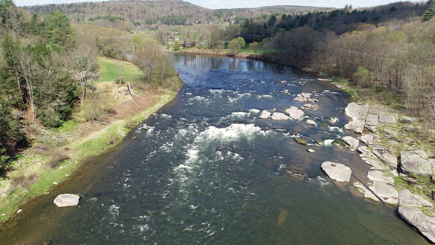 This is Skinners Falls on the Delaware River. In the spring, fishing opportunities abound on the Delaware. The opening of the many canoe liveries in the area is still in question; check for developments as the time approaches. Also, medical facilities are going to be under enhanced pressure. Some gathering spots like Skinners Falls may have to be placed off-limits depending on future developments; stay safe and avoid crowds.